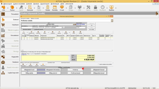 Proforma számla készítés
